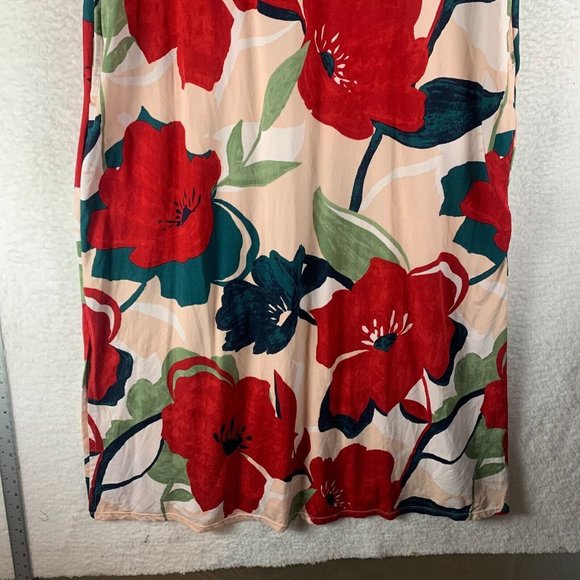 Cuddl Duds Women's Emerald Floral Pullover Sleeveless Maxi Dress Size L 8663 - Picture 3 of 10